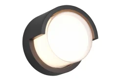 Puno LED vägglampa rund mattsvart