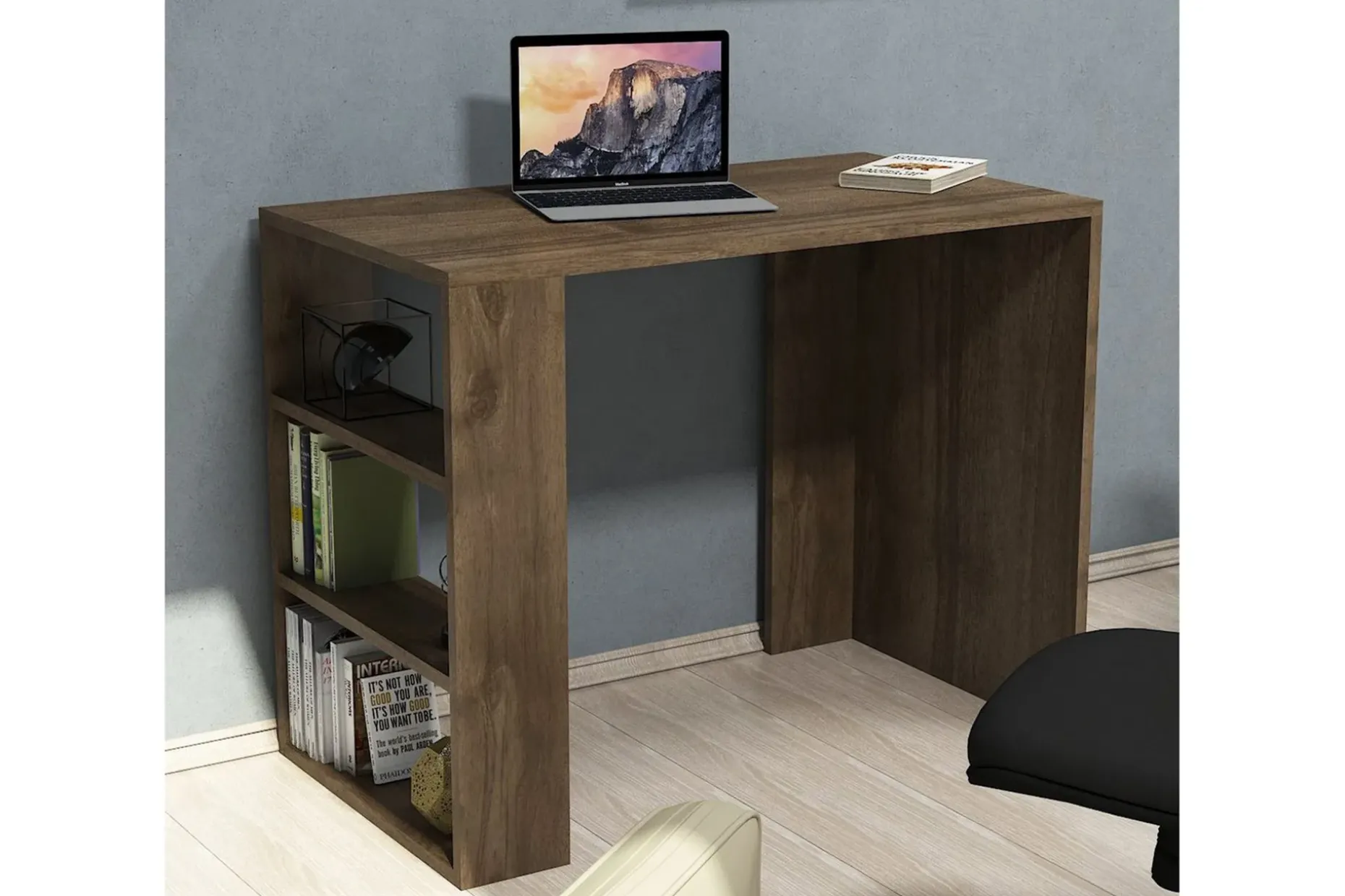 Puqa Design Skrivbord 90 cm med Förvaring Hyllor