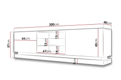 Qiu TV-bänk 40x200 cm