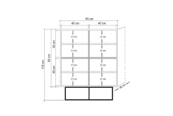 Quantum Solo Highboard 93x115 cm Svart/Brun