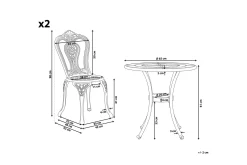 Radogna Balkongset 65 cm + 2 Utestolar