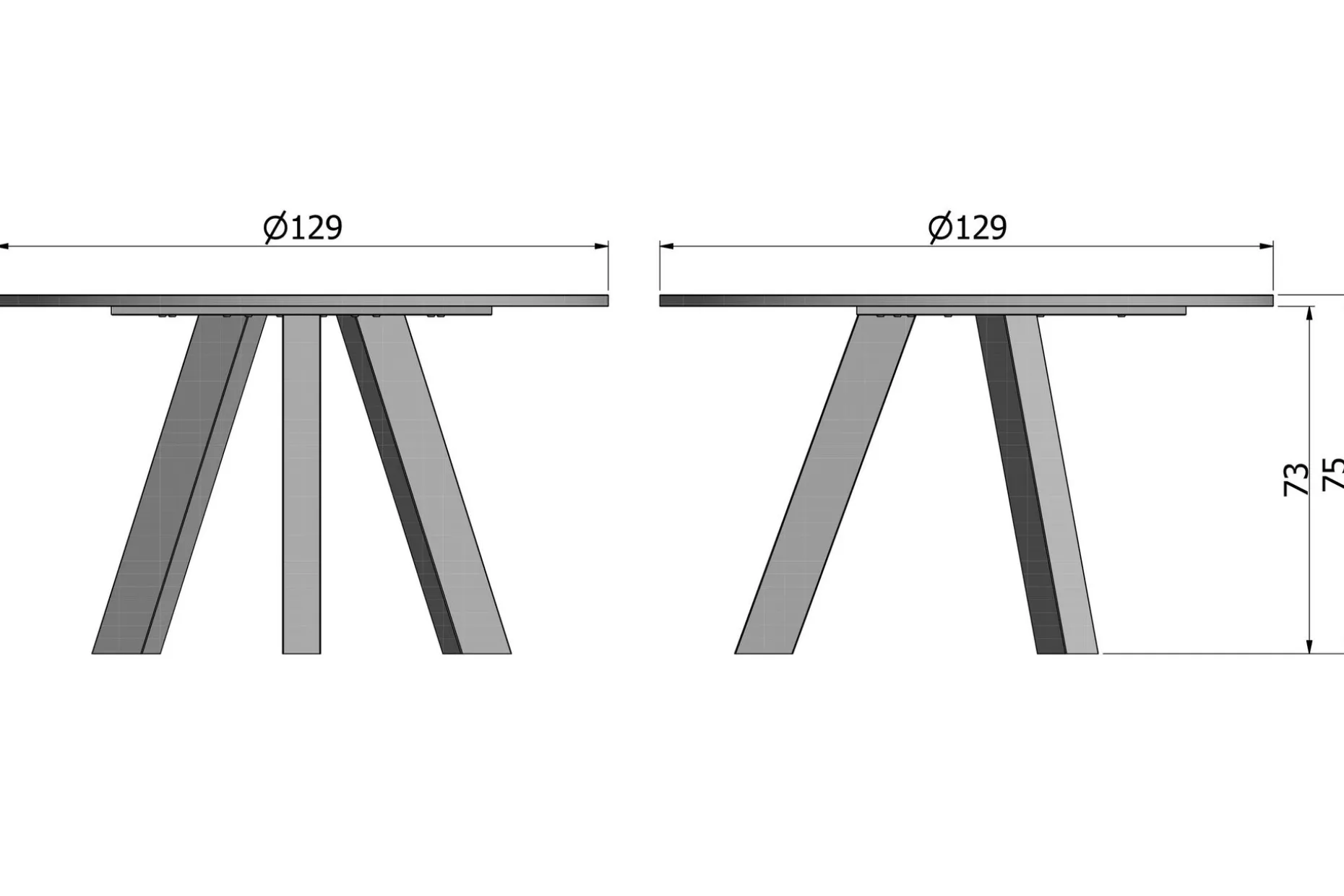 Reba Matbord 129 cm Rund