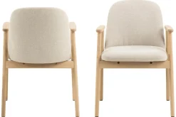 Reciclar Matstol i Bouclé med armstöd i ek trä