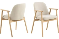 Reciclar Matstol i Bouclé med armstöd i ek trä