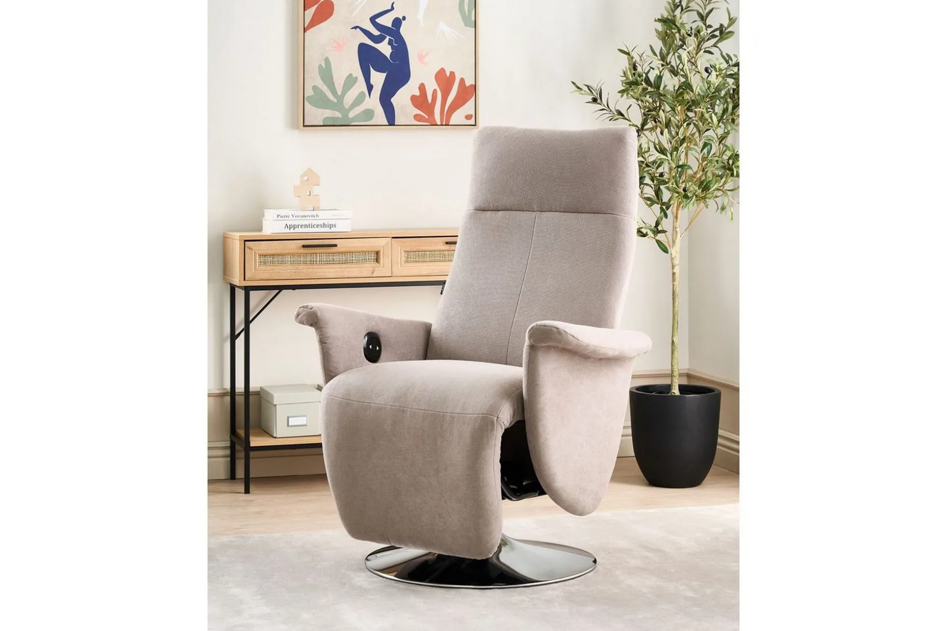 Reclinerfåtölj Prime Taupe/Silver