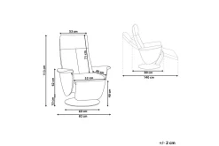 Reclinerfåtölj Prime Taupe/Silver