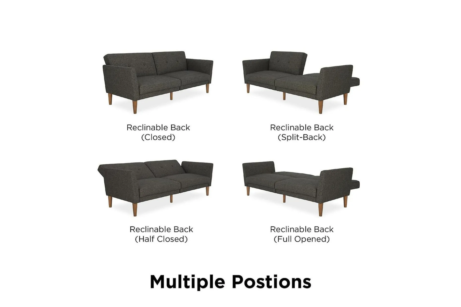 Regal 2-sits Bäddsoffa Mörkgrå