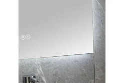 Rektangulär badrumsspegel med LED-belysning 120x120 cm Vit