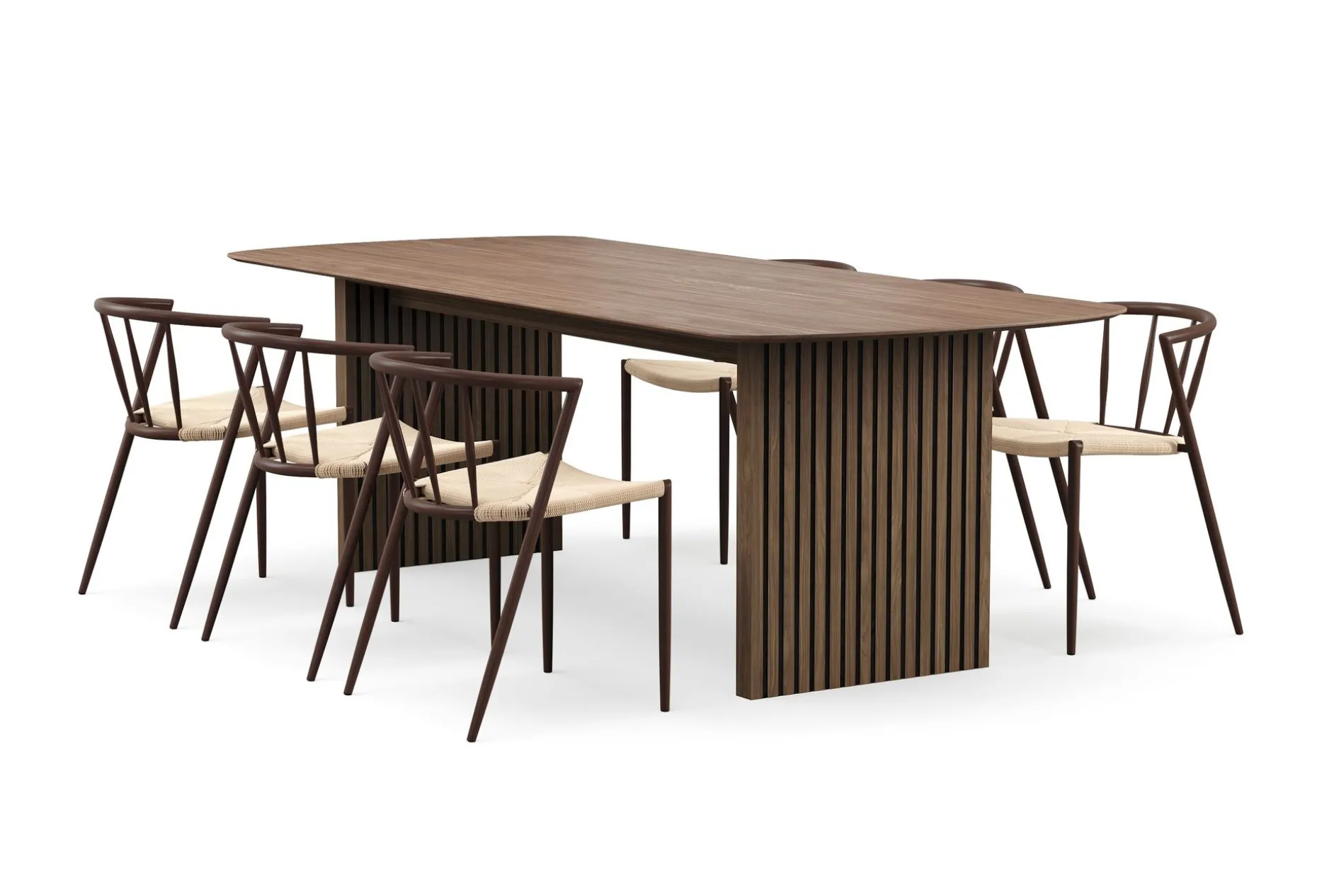 Richeto Matbord 240 cm med 6 Winston Matstolar