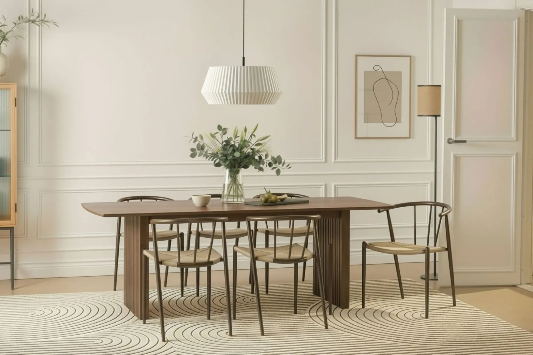 Richeto Matbord 240 cm med 6 Winston Matstolar