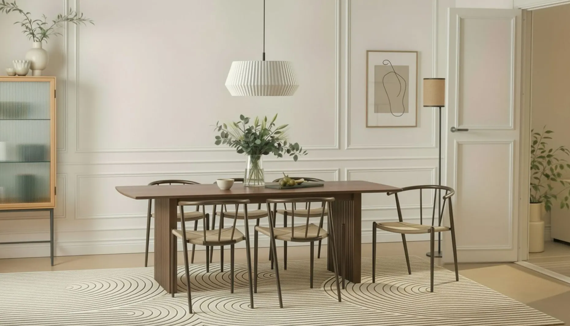 Richeto Matbord 240 cm med 6 Winston Matstolar