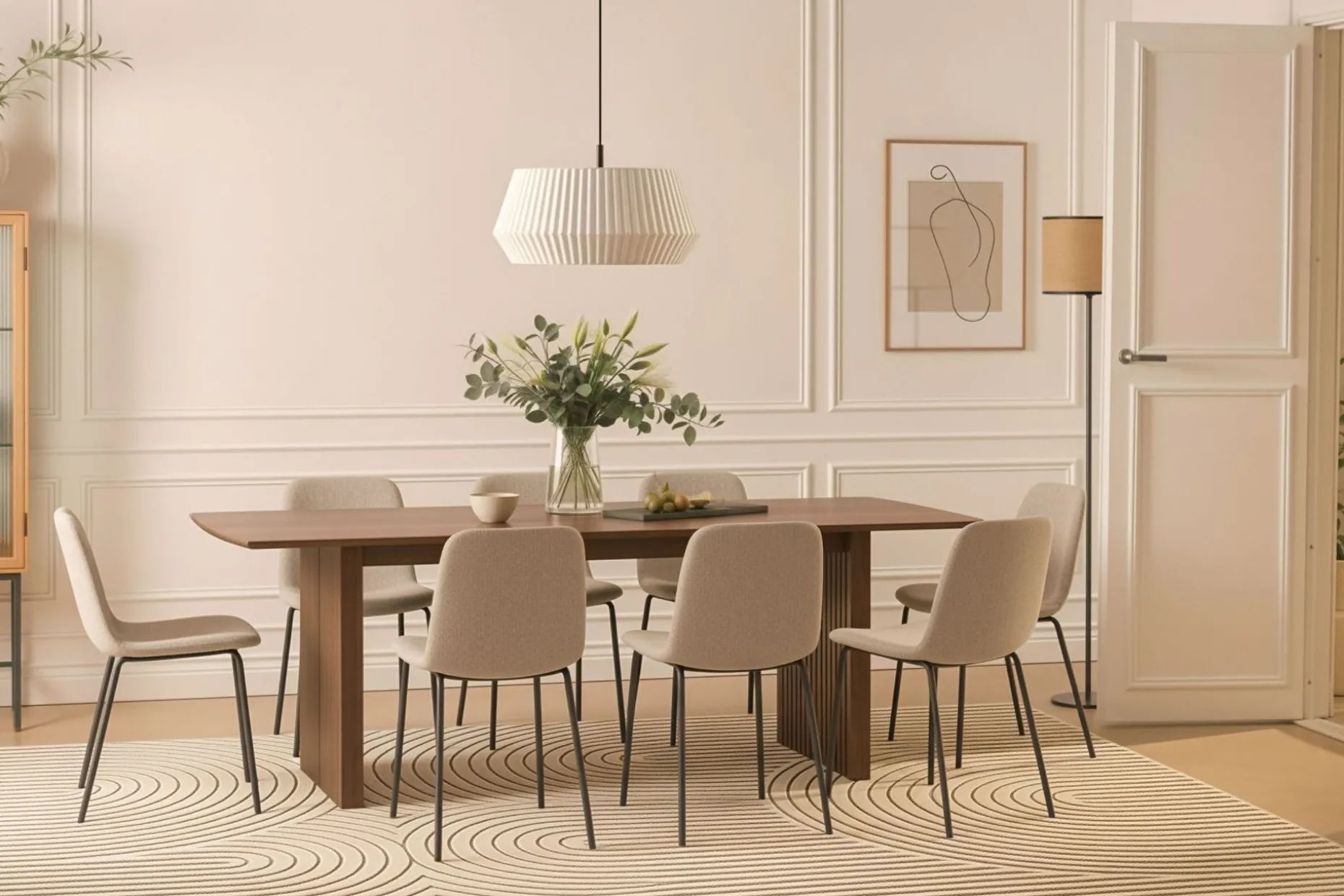 Richeto Matbord 240 cm med 8 Katy Matstolar
