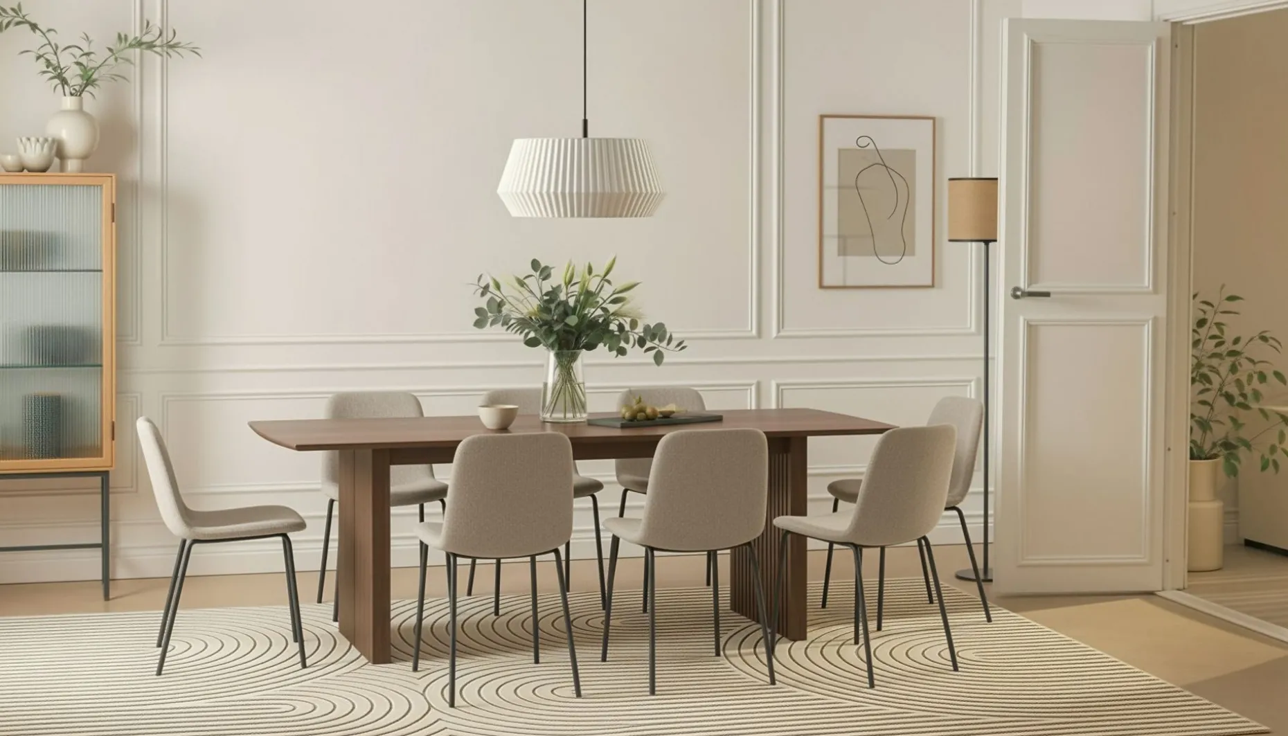 Richeto Matbord 240 cm med 8 Katy Matstolar