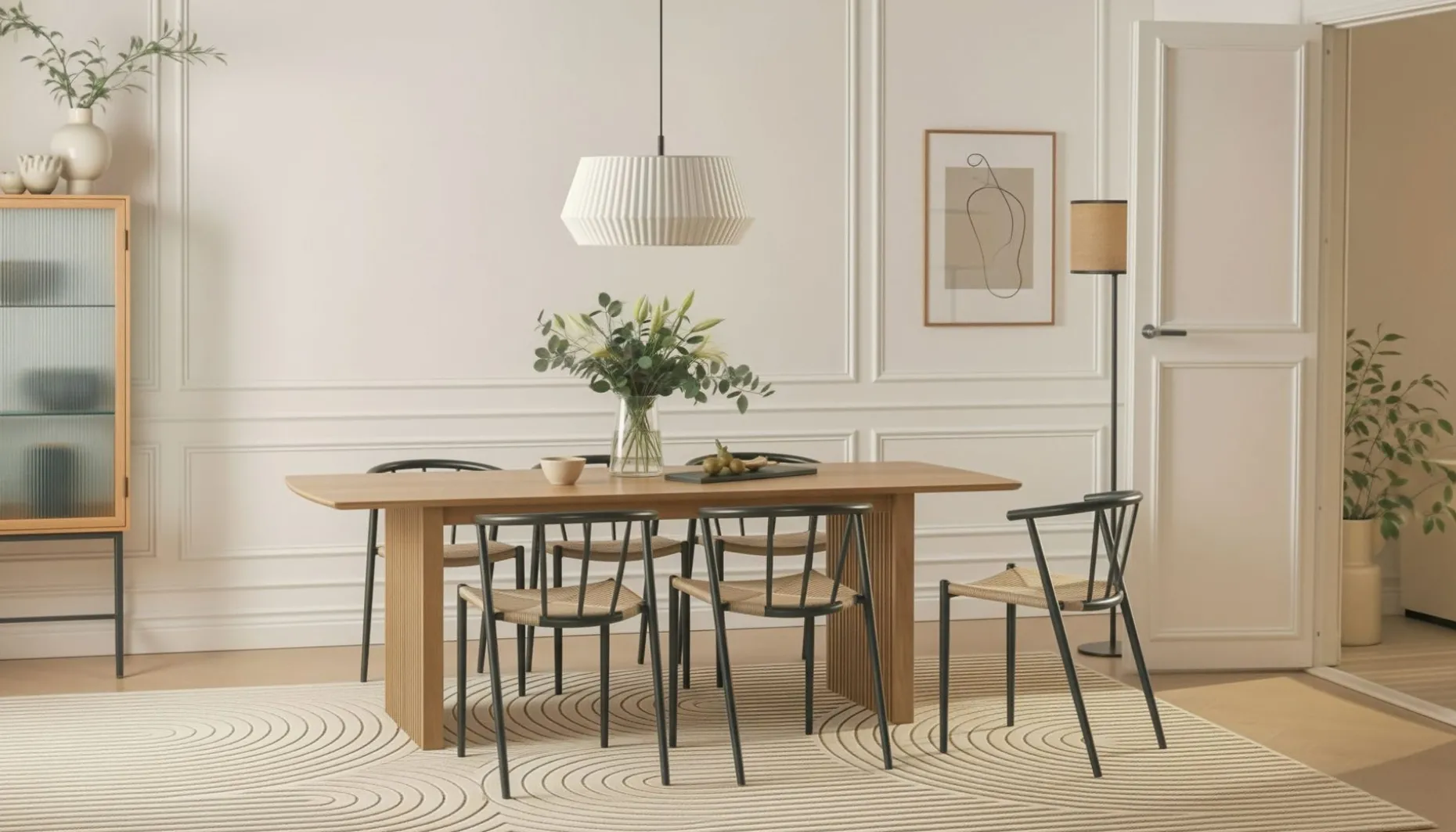 Richeto Matbord 240 cm med 6 Winston Matstolar