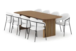 Richeto Matbord 240 cm med 8 Karol Matstolar