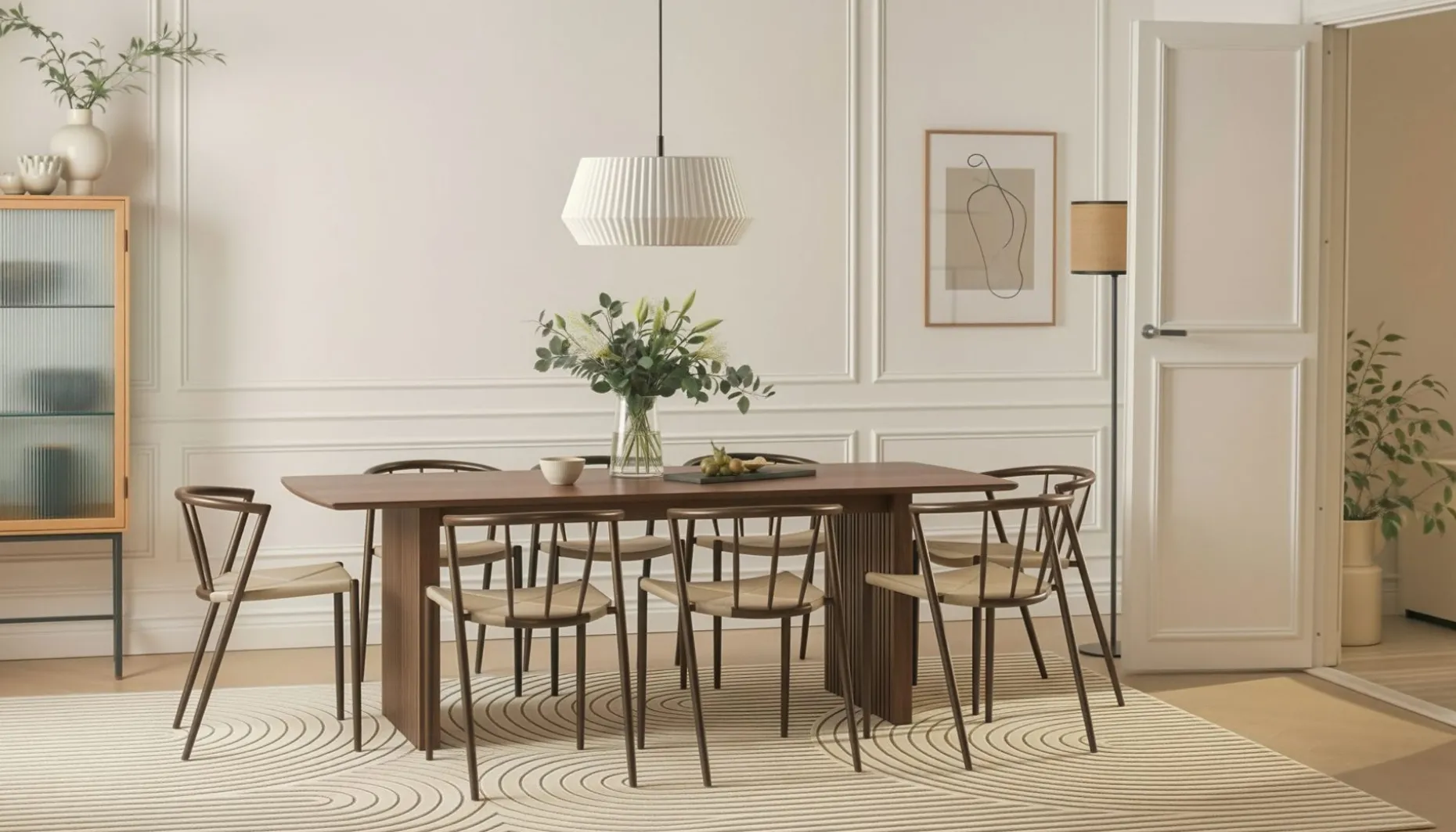 Richeto Matbord 240 cm med 8 Winston Matstolar
