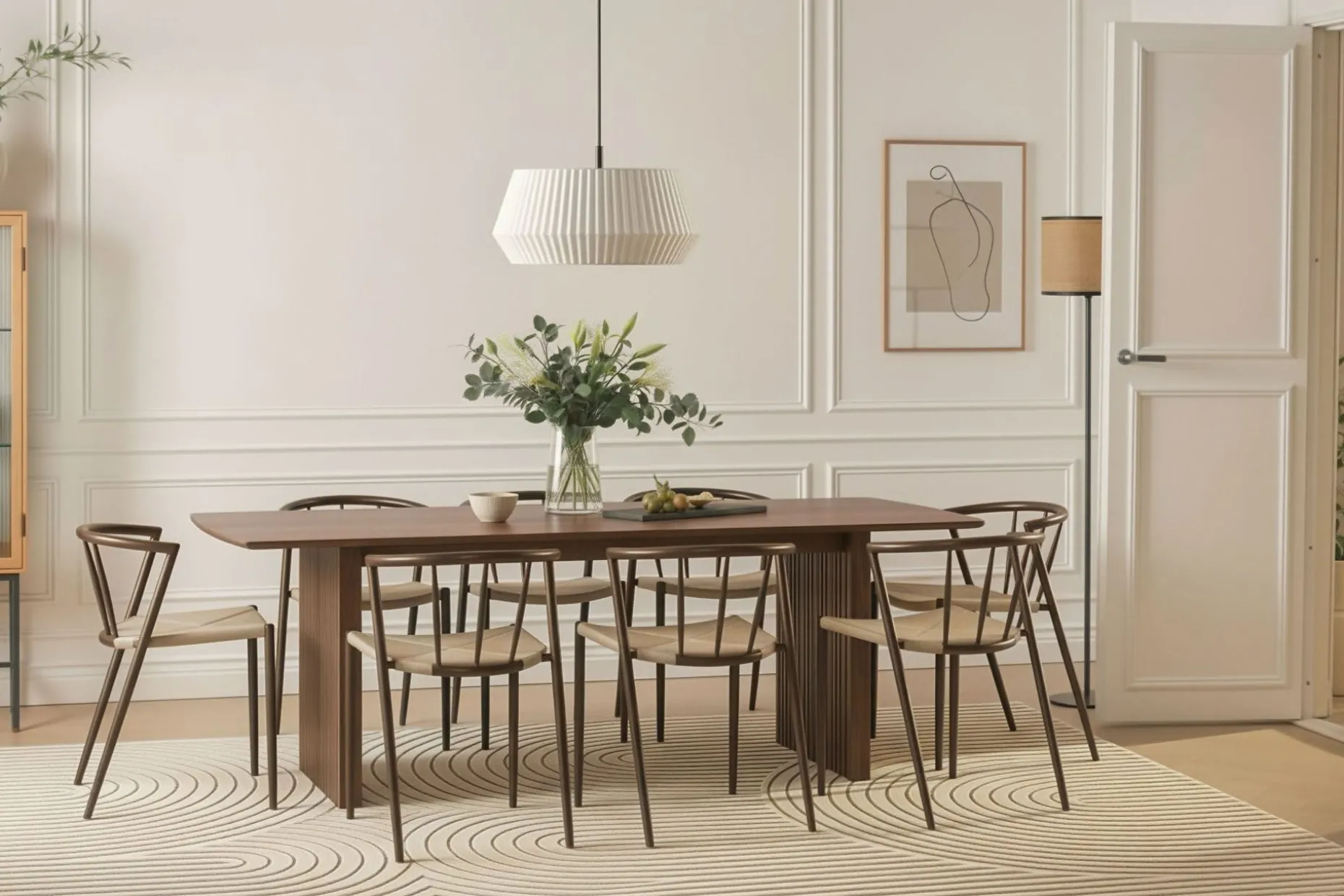 Richeto Matbord 240 cm med 8 Winston Matstolar