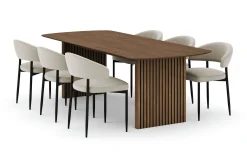 Richeto Matbord 240 cm med 6 Sawako Stolar