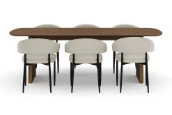Richeto Matbord 240 cm med 6 Sawako Stolar