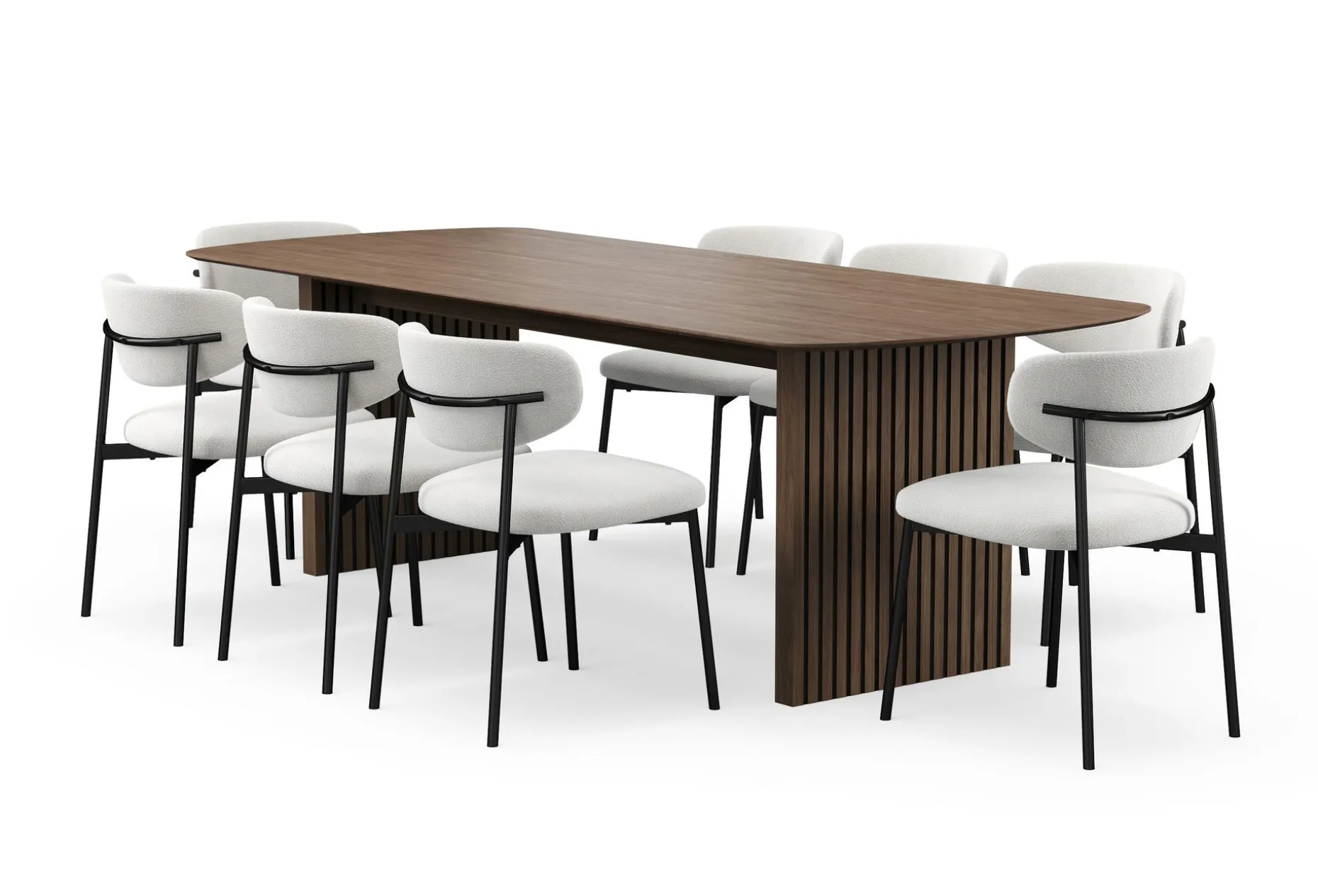 Richeto Matbord 240 cm med 8 Lucy Matstolar