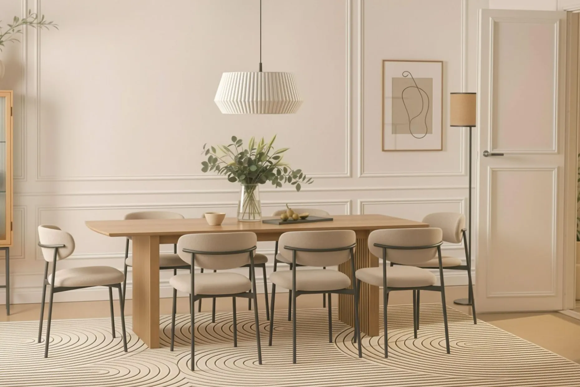 Richeto Matbord 240 cm med 8 Lucy Matstolar