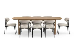 Richeto Matbord 240 cm med 8 Lucy Matstolar
