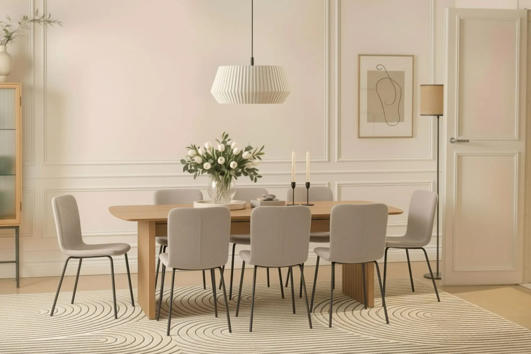 Richeto Matbord 240 cm med 8 Katy Matstolar