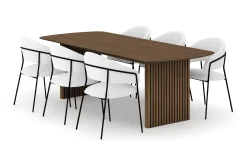 Richeto Matbord 240 cm med 6 Karol Matstolar