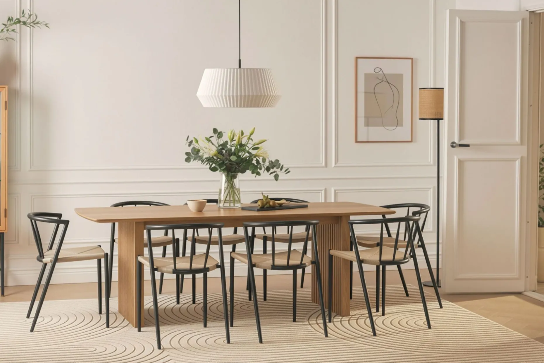 Richeto Matbord 240 cm med 8 Winston Matstolar