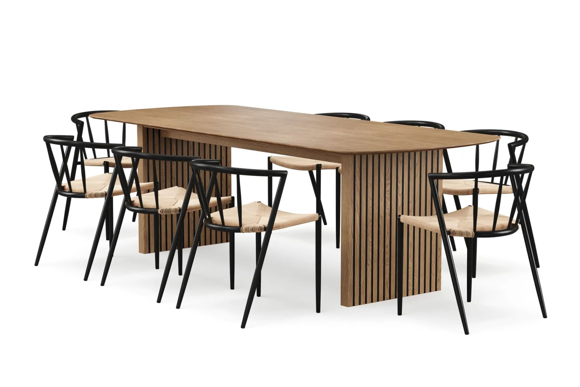 Richeto Matbord 240 cm med 8 Winston Matstolar