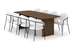 Richeto Matbord 240 cm med 8 Karol Matstolar