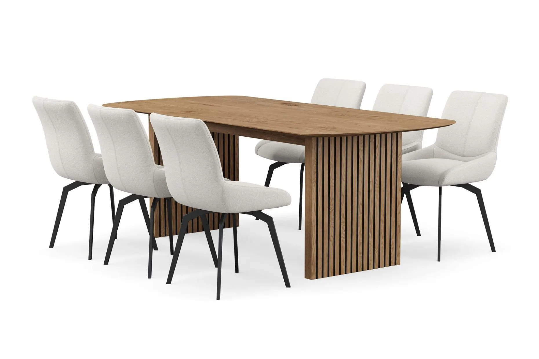 Richeto Matgrupp 210 cm med 6 Mora Snurrstolar