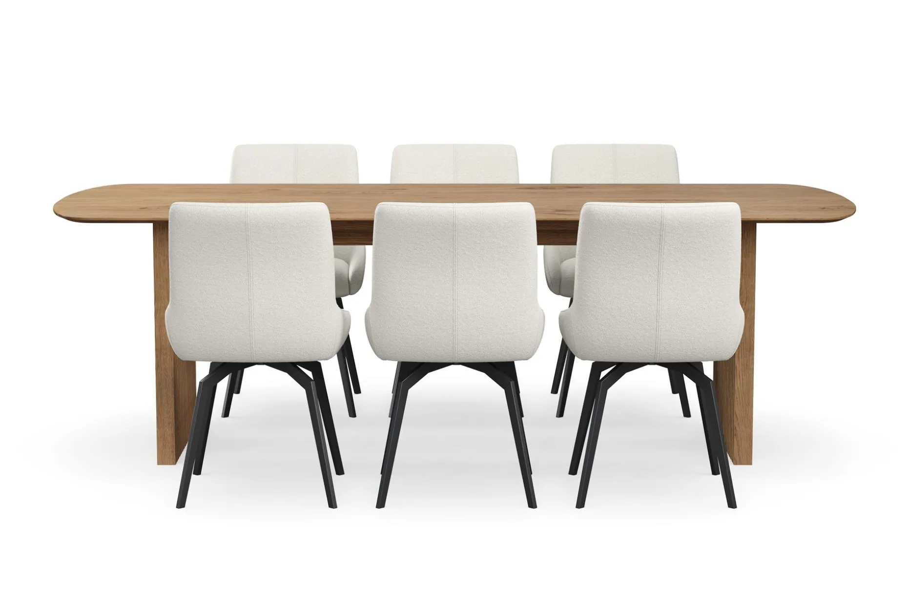 Richeto Matgrupp 240 cm med 6 Mora Snurrstolar
