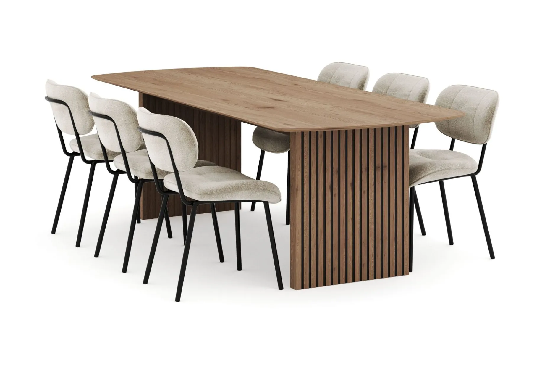 Richeto Matgrupp 240 cm med 6 Cyana Matstolar