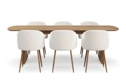 Richeto Matgrupp 240 cm med 6 Greya Matstolar med Armstöd