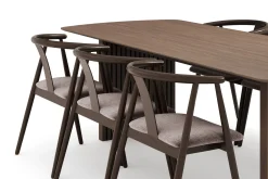 Richeto Matgrupp Rökt Ek 240 cm med 6 Cytie Karmstolar