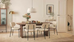 Richeto Matgrupp Rökt Ek 240 cm med 6 Gemmiano Matstolar