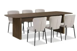 Richeto Matgrupp Rökt Ek 210 cm med 6 Elsie Matstolar