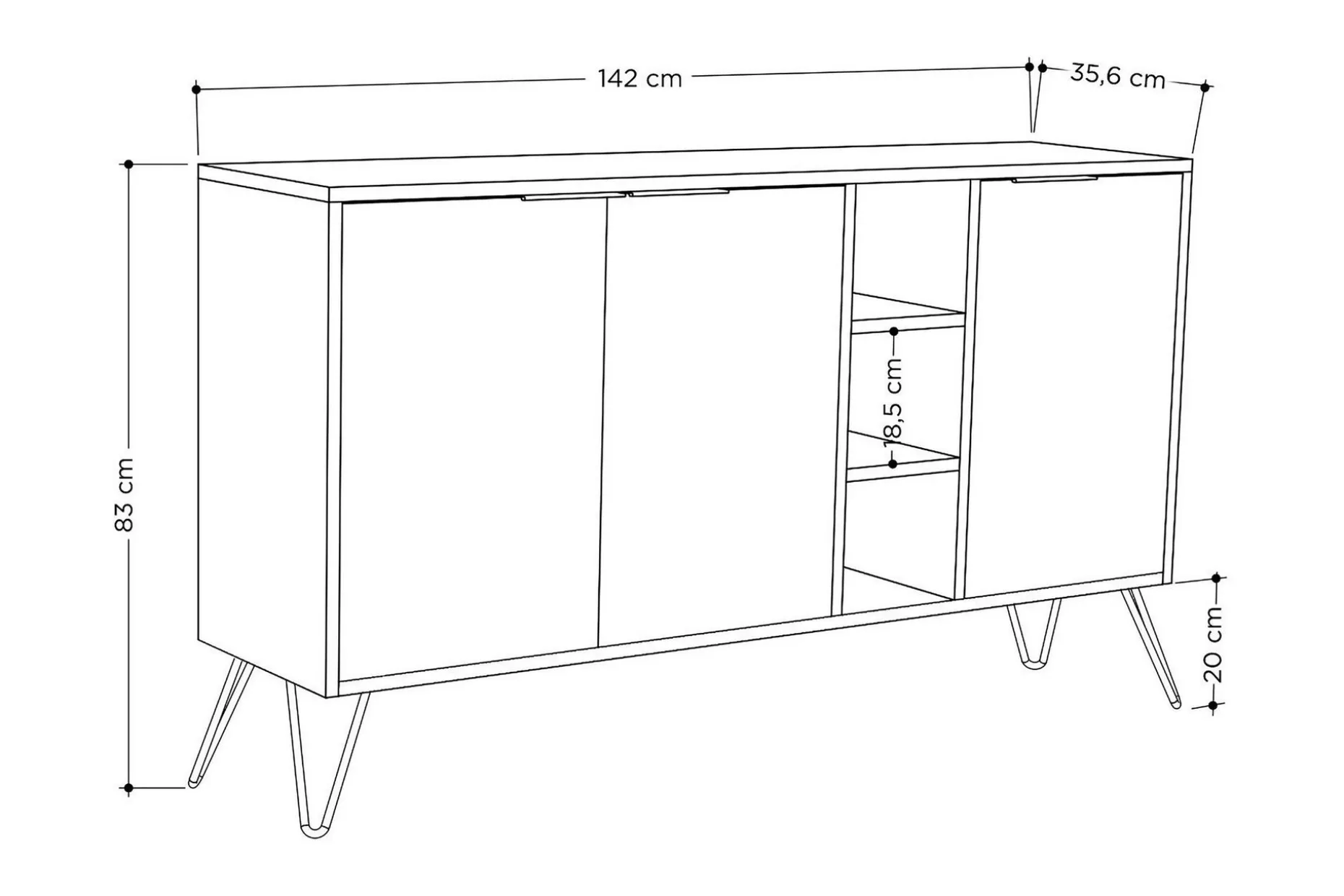 Rinorea Konsollbord 142x83 cm