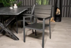 Rives Matgrupp Utomhus 200cm + 6 Levels Stapelbara Matstolar