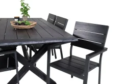 Rives Matgrupp Utomhus 200cm + 6 Levels Stapelbara Matstolar