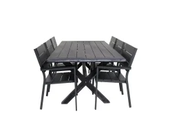 Rives Matgrupp Utomhus 200cm + 6 Levels Stapelbara Matstolar