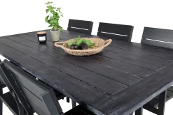 Rives Matgrupp Utomhus 200cm + 6 Levels Stapelbara Matstolar
