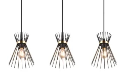 Rod Taklampa 3L E27 svart/ guld