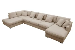 Rossita Lyx 6-sits Högervänd U-formad Extra djup Soffa med Divan och Schäslong i Tyg