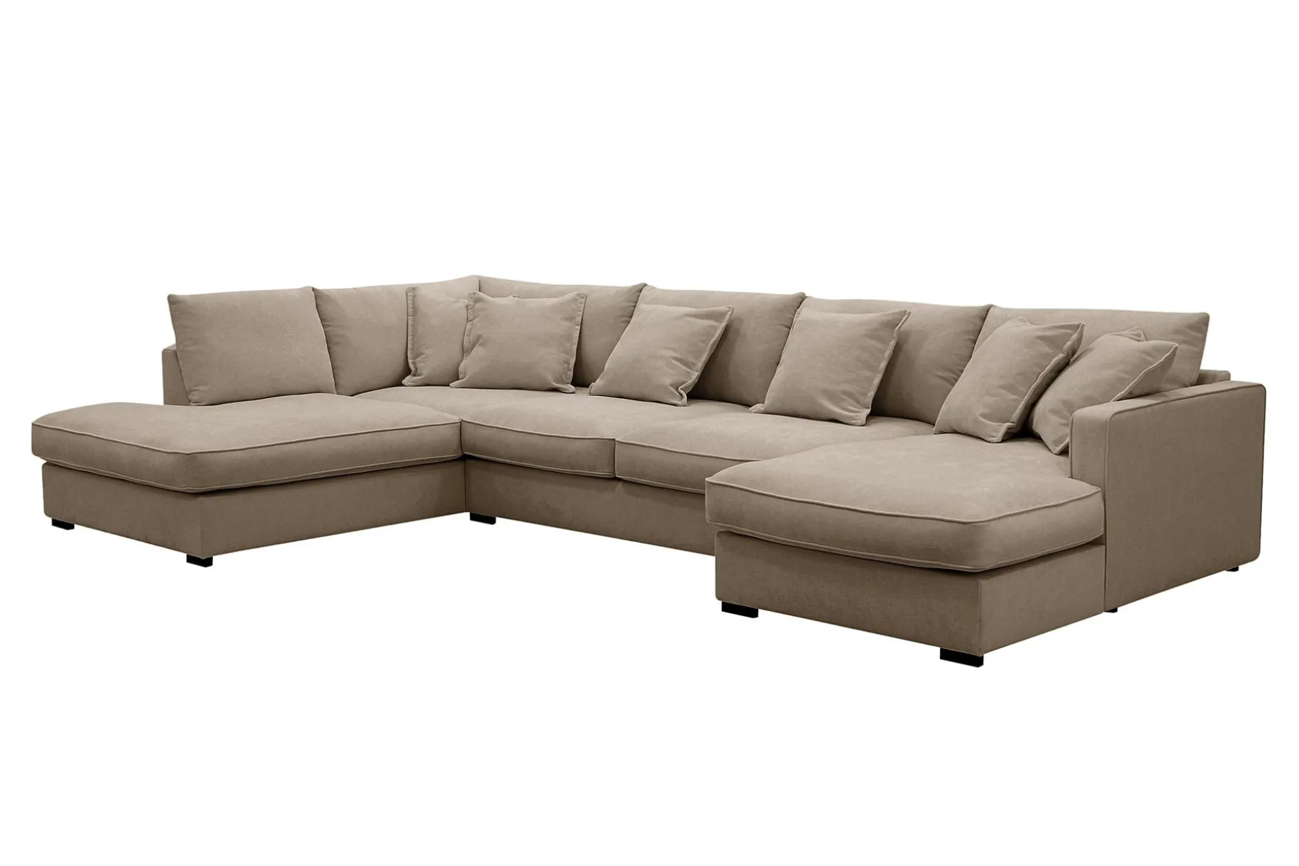 Rossita Lyx 5-sits Högervänd U-formad Extra djup Soffa med Divan och Schäslong i Tyg