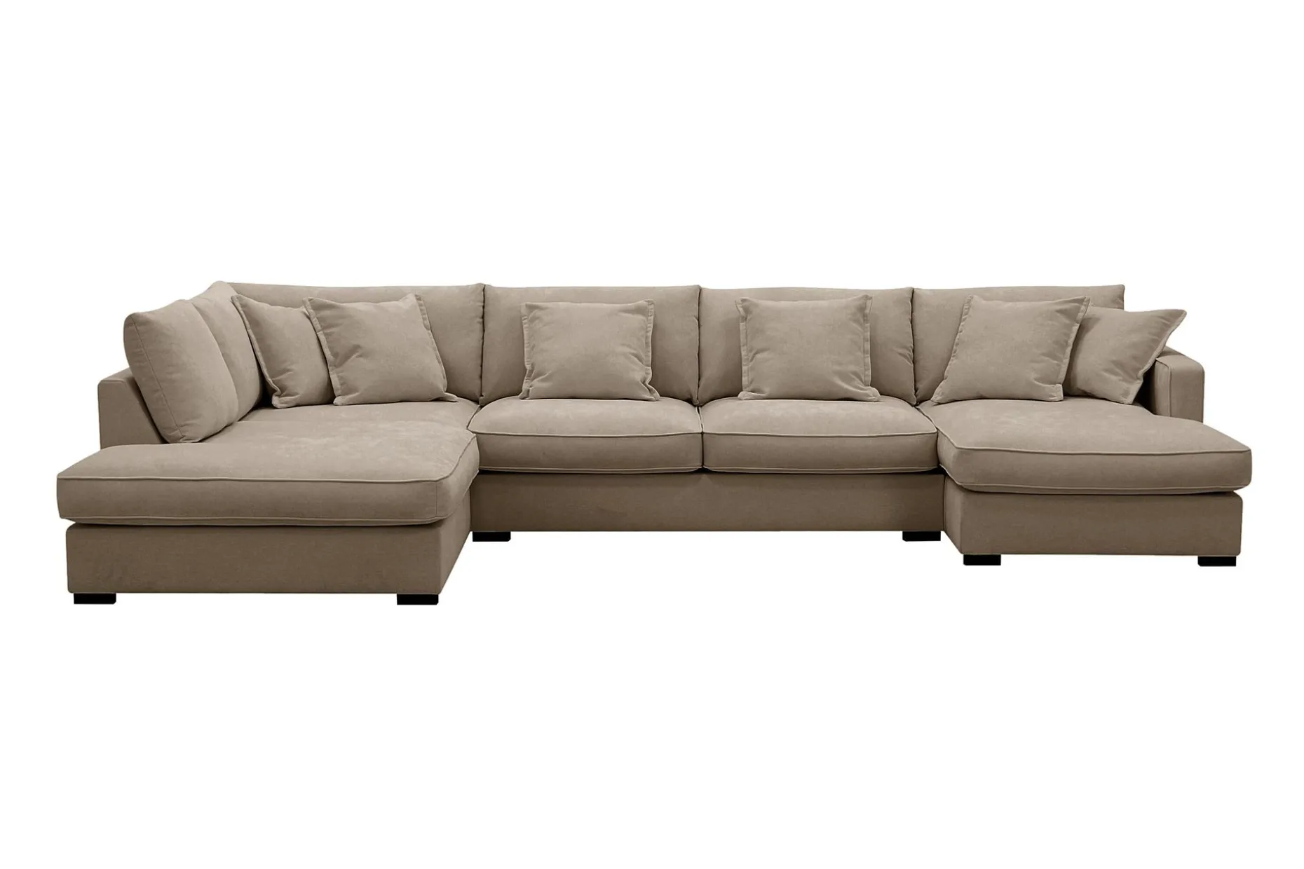 Rossita Lyx 5-sits Högervänd U-formad Extra djup Soffa med Divan och Schäslong i Tyg
