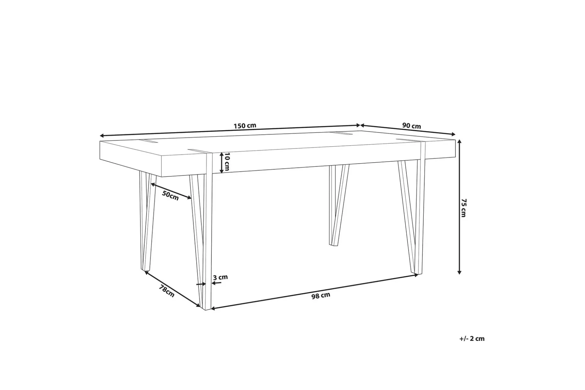 Roundtop Matbord 150x90 cm