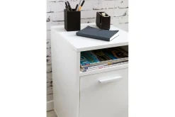 Rullkontejner Wohnling förvaringsbricka, 1 dörr, folierad spånskiva med hjul, modern stil Vit