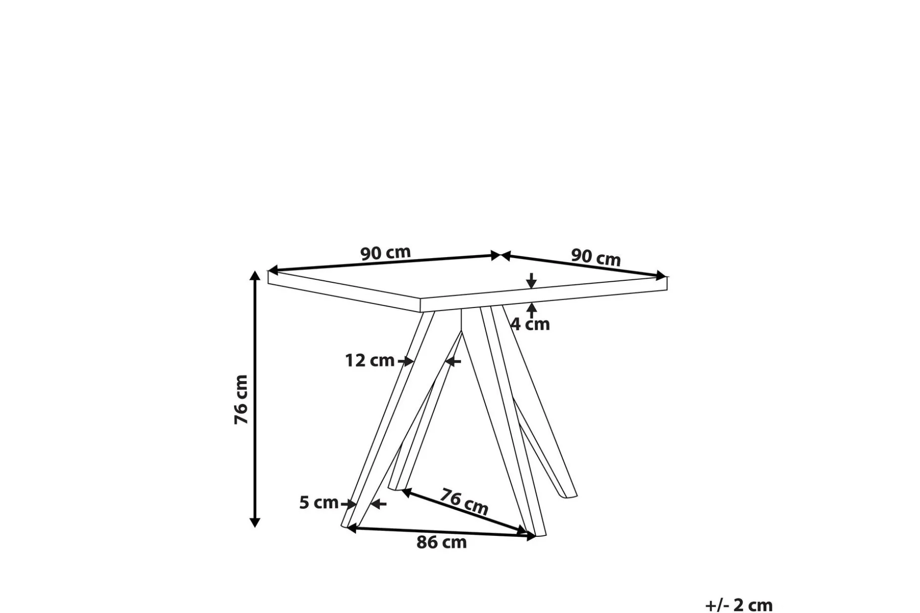 Rund Trädgårdsbord betongeffekt 90 c 90 cm OLBIA